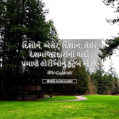 Picture 05 - ઉત્પત્તિ 36:30 GUJIRV - દિશોન, એસેર, દિશાન; - Bible Verse Picture
