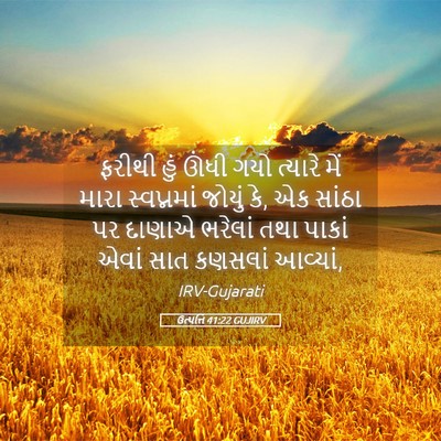 Picture 05 - ઉત્પત્તિ 41:22 GUJIRV - ફરીથી હું ઊંધી ગયો - Bible Verse Picture