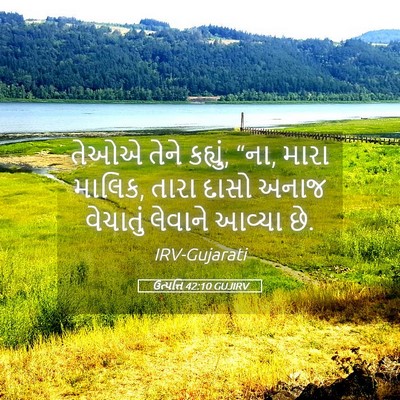 Picture 05 - ઉત્પત્તિ 42:10 GUJIRV - તેઓએ તેને કહ્યું, - Bible Verse Picture
