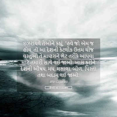 Picture 05 - ઉત્પત્તિ 43:11 GUJIRV - ઇઝરાયલે તેઓને - Bible Verse Picture