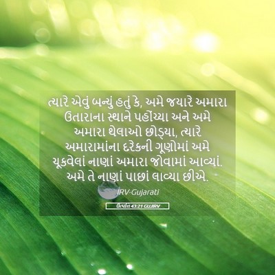 Picture 05 - ઉત્પત્તિ 43:21 GUJIRV - ત્યારે એવું - Bible Verse Picture