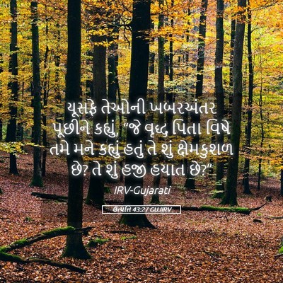 Picture 05 - ઉત્પત્તિ 43:27 GUJIRV - યૂસફે તેઓની - Bible Verse Picture