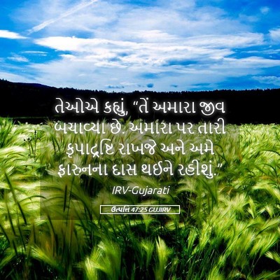Picture 05 - ઉત્પત્તિ 47:25 GUJIRV - તેઓએ કહ્યું, “તેં - Bible Verse Picture