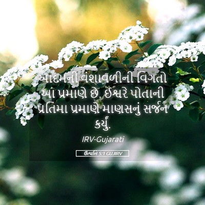 Picture 05 - ઉત્પત્તિ 5:1 GUJIRV - આદમની વંશાવળીની - Bible Verse Picture