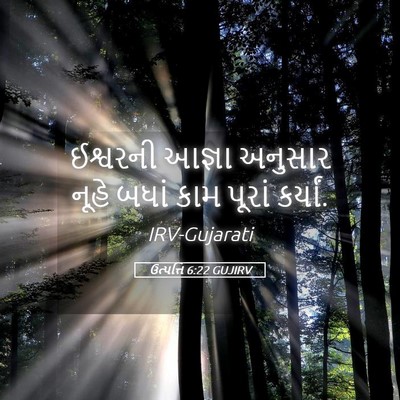Picture 05 - ઉત્પત્તિ 6:22 GUJIRV - ઈશ્વરની આજ્ઞા - Bible Verse Picture