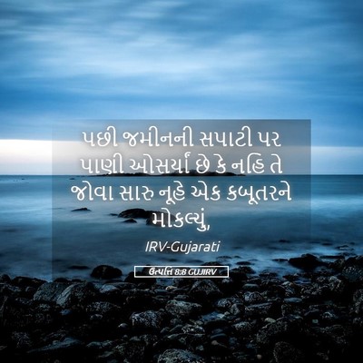 Picture 05 - ઉત્પત્તિ 8:8 GUJIRV - પછી જમીનની સપાટી - Bible Verse Picture
