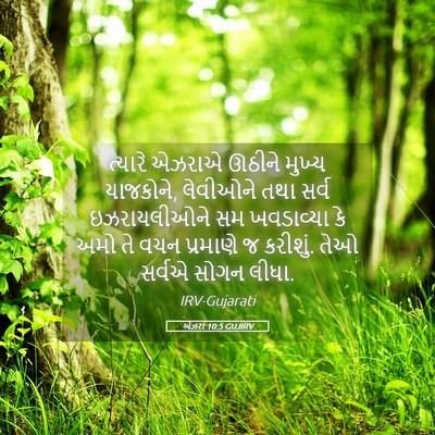 Picture 05 - એઝરા 10:5 GUJIRV - ત્યારે એઝરાએ - Bible Verse Picture