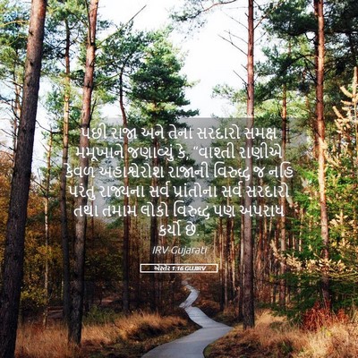 Picture 05 - એસ્તેર 1:16 GUJIRV - પછી રાજા અને તેના - Bible Verse Picture