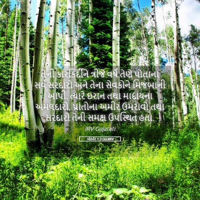 Picture 05 - એસ્તેર 1:3 GUJIRV - તેની કારકિર્દીને - Bible Verse Picture