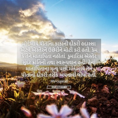 Picture 05 - એસ્તેર 2:7 GUJIRV - મોર્દખાયે પોતાના - Bible Verse Picture