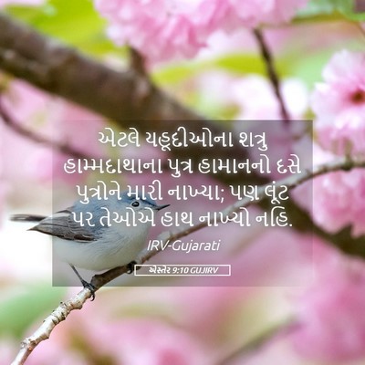 Picture 05 - એસ્તેર 9:10 GUJIRV - એટલે યહૂદીઓના - Bible Verse Picture