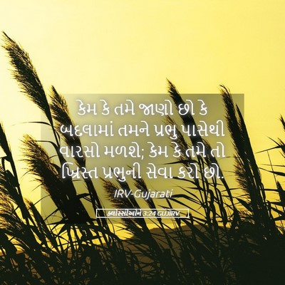 Picture 05 - ક્લોસ્સીઓને 3:24 GUJIRV - કેમ કે તમે જાણો છો - Bible Verse Picture