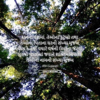 Picture 05 - ગણના 1:38 GUJIRV - દાનના વંશમાં, - Bible Verse Picture