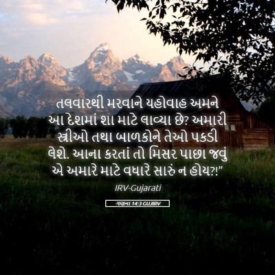 Picture 05 - ગણના 14:3 GUJIRV - તલવારથી મરવાને - Bible Verse Picture