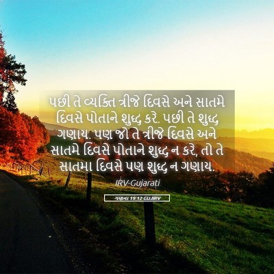 Picture 05 - ગણના 19:12 GUJIRV - પછી તે વ્યક્તિ - Bible Verse Picture