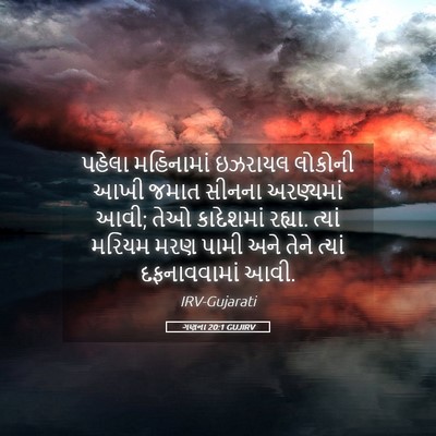 Picture 05 - ગણના 20:1 GUJIRV - પહેલા મહિનામાં - Bible Verse Picture