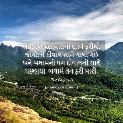 Picture 05 - ગણના 22:25 GUJIRV - ગધેડીએ યહોવાહના - Bible Verse Picture