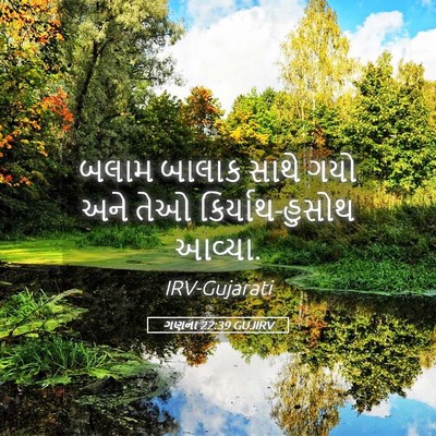 Picture 05 - ગણના 22:39 GUJIRV - બલામ બાલાક સાથે - Bible Verse Picture