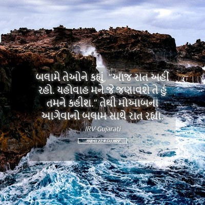 Picture 05 - ગણના 22:8 GUJIRV - બલામે તેઓને - Bible Verse Picture