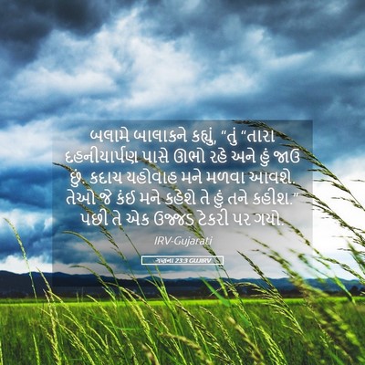 Picture 05 - ગણના 23:3 GUJIRV - બલામે બાલાકને - Bible Verse Picture