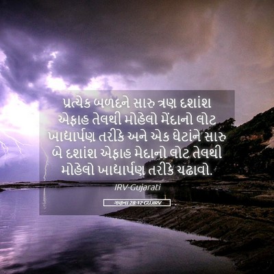 Picture 05 - ગણના 28:12 GUJIRV - પ્રત્યેક બળદને - Bible Verse Picture