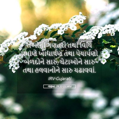 Picture 05 - ગણના 29:33 GUJIRV - તેઓની ગણતરી તથા - Bible Verse Picture