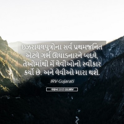 Picture 05 - ગણના 3:12 GUJIRV - ઇઝરાયલપુત્રોના - Bible Verse Picture
