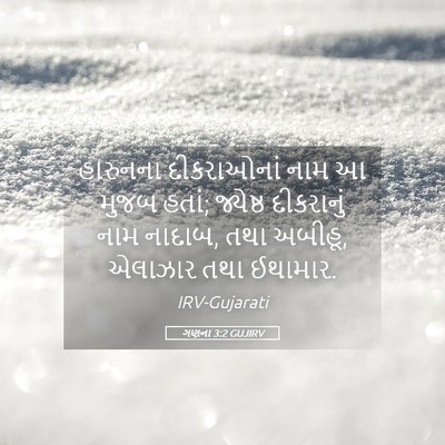 Picture 05 - ગણના 3:2 GUJIRV - હારુનના દીકરાઓનાં - Bible Verse Picture