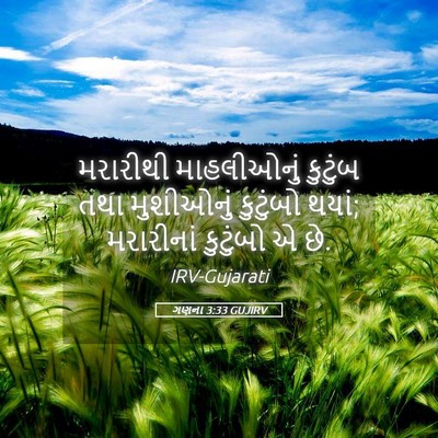 Picture 05 - ગણના 3:33 GUJIRV - મરારીથી માહલીઓનું - Bible Verse Picture