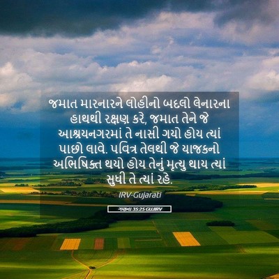 Picture 05 - ગણના 35:25 GUJIRV - જમાત મારનારને - Bible Verse Picture