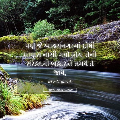 Picture 05 - ગણના 35:26 GUJIRV - પણ જે આશ્રયનગરમાં - Bible Verse Picture