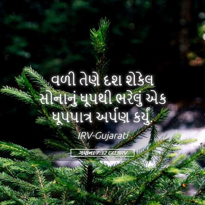 Picture 05 - ગણના 7:32 GUJIRV - વળી તેણે દશ શેકેલ - Bible Verse Picture