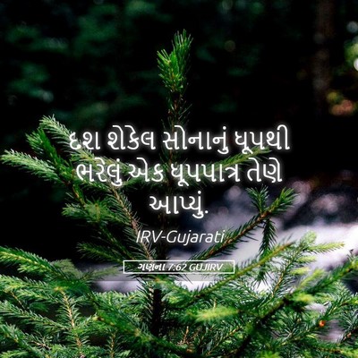 Picture 05 - ગણના 7:62 GUJIRV - દશ શેકેલ સોનાનું - Bible Verse Picture