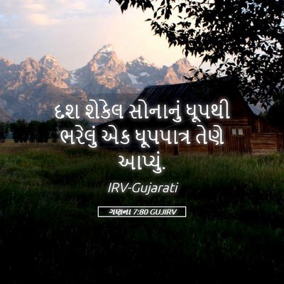 Picture 05 - ગણના 7:80 GUJIRV - દશ શેકેલ સોનાનું - Bible Verse Picture