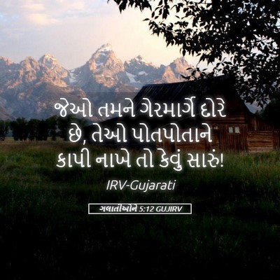 Picture 05 - ગલાતીઓને 5:12 GUJIRV - જેઓ તમને - Bible Verse Picture