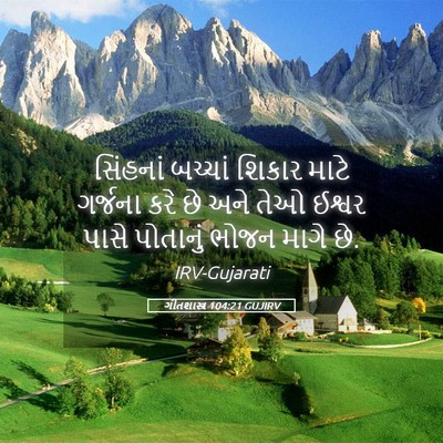Picture 05 - ગીતશાસ્ત્ર 104:21 GUJIRV - સિંહનાં બચ્ચાં - Bible Verse Picture