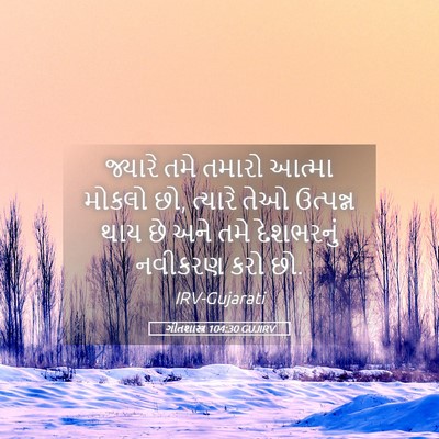Picture 05 - ગીતશાસ્ત્ર 104:30 GUJIRV - જ્યારે તમે તમારો - Bible Verse Picture