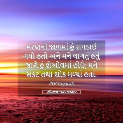 Picture 05 - ગીતશાસ્ત્ર 116:3 GUJIRV - મરણની જાળમાં હું - Bible Verse Picture