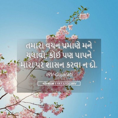Picture 05 - ગીતશાસ્ત્ર 119:133 GUJIRV - તમારા વચન પ્રમાણે - Bible Verse Picture