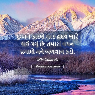 Picture 05 - ગીતશાસ્ત્ર 119:28 GUJIRV - દુઃખને કારણે - Bible Verse Picture