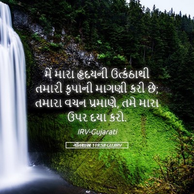 Picture 05 - ગીતશાસ્ત્ર 119:58 GUJIRV - મેં મારા હૃદયની - Bible Verse Picture