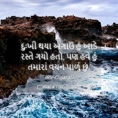 Picture 05 - ગીતશાસ્ત્ર 119:67 GUJIRV - દુઃખી થયા અગાઉ હું - Bible Verse Picture