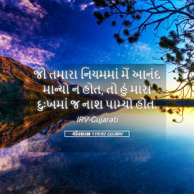 Picture 05 - ગીતશાસ્ત્ર 119:92 GUJIRV - જો તમારા નિયમમાં - Bible Verse Picture