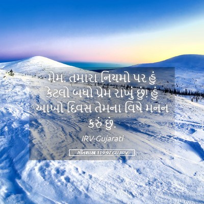 Picture 05 - ગીતશાસ્ત્ર 119:97 GUJIRV - મેમ. તમારા નિયમો પર - Bible Verse Picture