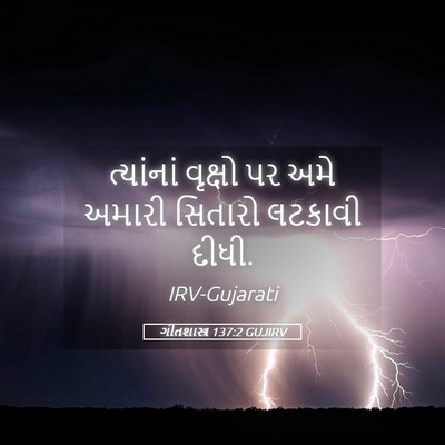 Picture 05 - ગીતશાસ્ત્ર 137:2 GUJIRV - ત્યાંનાં વૃક્ષો - Bible Verse Picture