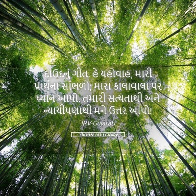 Picture 05 - ગીતશાસ્ત્ર 143:1 GUJIRV - દાઉદનું ગીત. હે - Bible Verse Picture