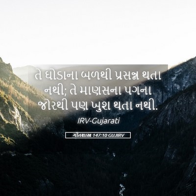 Picture 05 - ગીતશાસ્ત્ર 147:10 GUJIRV - તે ઘોડાના બળથી - Bible Verse Picture