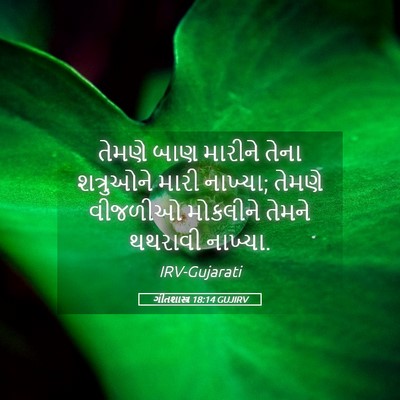 Picture 05 - ગીતશાસ્ત્ર 18:14 GUJIRV - તેમણે બાણ મારીને - Bible Verse Picture