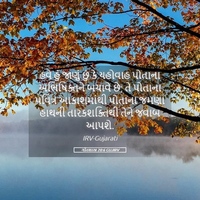 Picture 05 - ગીતશાસ્ત્ર 20:6 GUJIRV - હવે હું જાણું છું - Bible Verse Picture