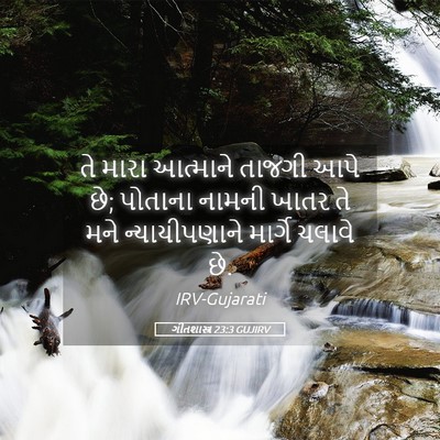 Picture 05 - ગીતશાસ્ત્ર 23:3 GUJIRV - તે મારા આત્માને - Bible Verse Picture